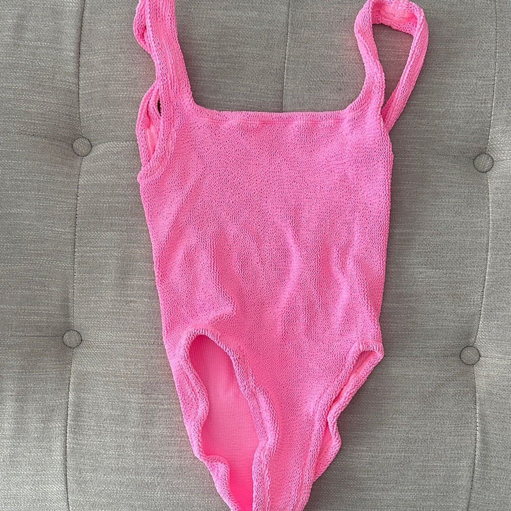 Hunza G Pink  One Piece Swimsuit